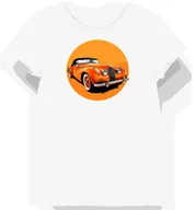 Koszulki i topy damskie - Koszulka damska biała z nadrukiem klasycznego pomarańczowego kabrioletu XL - miniaturka - grafika 1