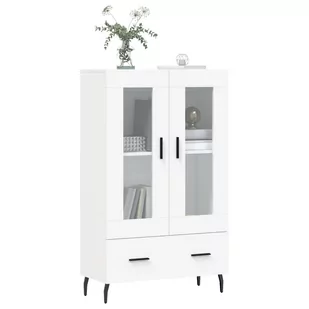 Wysoka szafka, biała, 69,5x31x115 cm, materiał drewnopochodny Lumarko! - Szafki do salonu - miniaturka - grafika 2