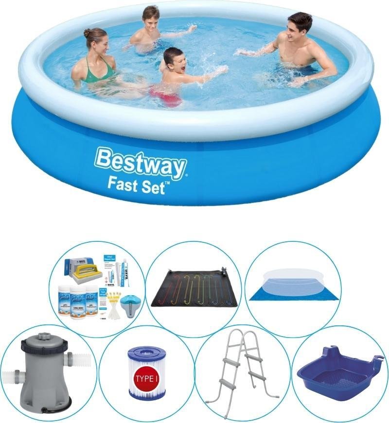 Bestway Fast Set 366x76 cm okrągły - 8 elementów - Basen wraz z akcesoriami
