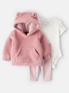 carter's 3-częściowy zestaw w kolorze jasnoróżowo-białym - Bluzy i sweterki niemowlęce - miniaturka - grafika 1