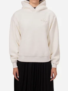 Bluza damska z kapturem ciepła Calvin Klein J20J224686-YBI L Jasnobeżowa (8720639310586). Bluzy z kapturem damskie - Bluzy damskie - miniaturka - grafika 1
