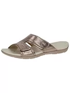 Klapki i japonki damskie - CAPRICE Klapki damskie 9-9-27107-20 płaskie, taupe Metallic, 36 EU - miniaturka - grafika 1