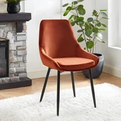 Krzesła - Zestaw 2 krzeseł MASURIE - welur - kolor terakota - miniaturka - grafika 1