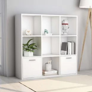 vidaXL Regał na książki, biały, 98 x 30 x 98 cm, płyta wiórowa - Regały - miniaturka - grafika 1