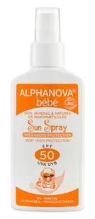 Alphanova Bebe Przeciwsloneczny Spray o wysokim filtrze SPF 50 - Kosmetyki kąpielowe dla dzieci - miniaturka - grafika 1