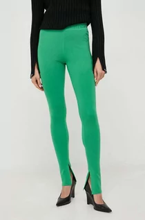 Spodnie damskie - Patrizia Pepe spodnie dresowe kolor zielony gładkie - grafika 1