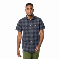 Koszule męskie - Męska koszula Jack Wolfskin HIGHLANDS SHIRT M night blue checks - S - miniaturka - grafika 1
