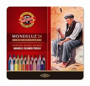 Koh-I-Noor KIN1257S Kredki akwarelowe Mondeluz 24 kolory opakowanie metalowe 3724 - Przybory szkolne - miniaturka - grafika 1