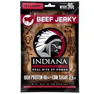 Zdrowa żywność - Mięso suszone Indiana Jerky Beef Hot & Sweet 90g - miniaturka - grafika 1