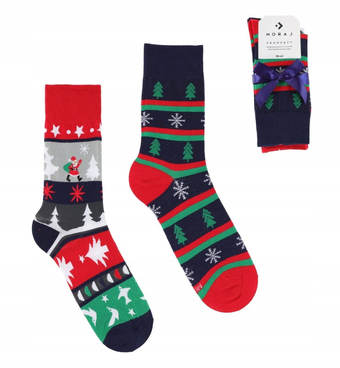 2 PARY Skarpety Świąteczne Męskie 39/42 PREZENT