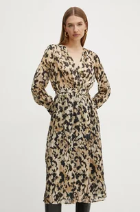 Morgan sukienka RILOV.F kolor beżowy midi prosta RILOV.F - Sukienki - miniaturka - grafika 1