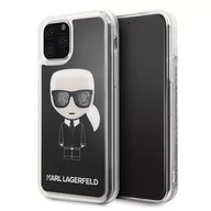 Szkła hartowane na telefon - KARL LAGERFELD Karl Lagerfeld Iconic Glitter etui iPhone 11 Pro Max (czarne) KLHCN65ICGBK - miniaturka - grafika 1
