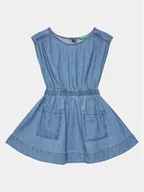Sukienki i spódniczki dla dziewczynek - United Colors Of Benetton Sukienka jeansowa 4AD6CV029 Niebieski Relaxed Fit - miniaturka - grafika 1