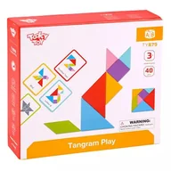 Gry planszowe - Tooky Toy: Drewniana gra tangram - miniaturka - grafika 1