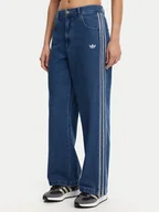 Spodnie damskie - adidas Jeansy adicolor Denim 3-Stripes JD2574 Niebieski Wide Leg - miniaturka - grafika 1
