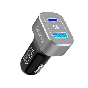 Crong Power Car Charger 63W - Ładowarka samochodowa USB-C PD 45W + USB 18W QuickCharge 3.0 (aluminium) - Ładowarki do telefonów - miniaturka - grafika 4