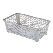 Pudła i pojemniki do przechowywania - Koszyk plastikowy 24,5 x 14,5 x 8 cm szary - miniaturka - grafika 1