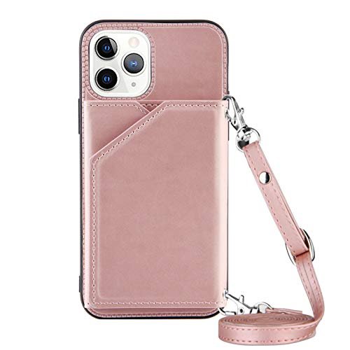 PekaTech kompatybilny z łańcuszkiem do telefonu iPhone - skóra PU, etui na telefon - etui na smartfon naszyjnik z paskiem - sznurek z pokrowcem do zawieszenia, Różowy, iPhone 11 Pro Max, Nowoczesny