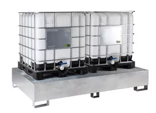 Wanna wychwytowa, stalowa, pod pojemniki 1000l, ocynkowana ogniowo (wymiary: 1300x2300x430mm) 09881974 - Skrzynki i torby narzędziowe - miniaturka - grafika 1