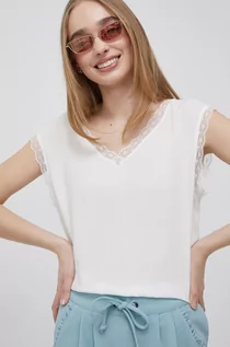 Bluzki damskie - JDY bluzka damska kolor biały gładka - grafika 1