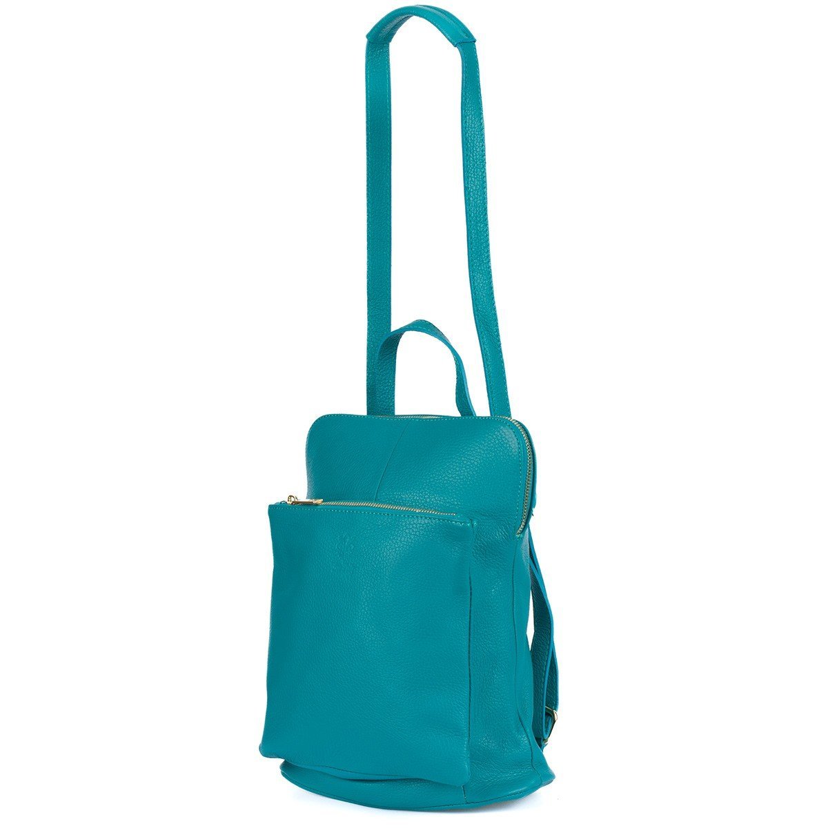 Skórzany plecak damski torba 2w1 elegancki A4 włoski pojemny morski Vera Pelle S40