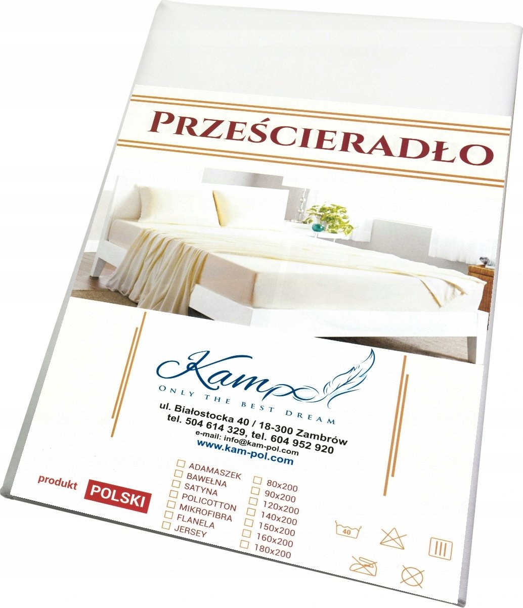 PREMIUM prześcieradło tradycyjne 120x200 Bawełna