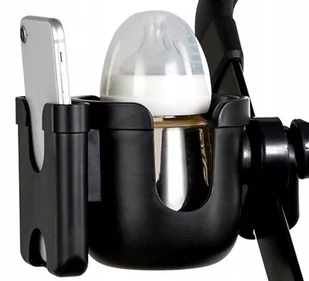 Uchwyt do wózka na kubek butelkę telefon 2w1 black - Akcesoria motoryzacyjne - miniaturka - grafika 1