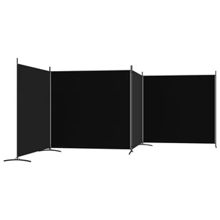 Lumarko Parawan 4-panelowy, czarny, 698x180 cm, tkanina! - Parawany - miniaturka - grafika 6