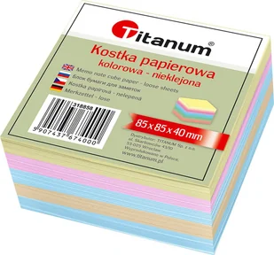Titanum, kostka papierowa, nieklejona, mix kolorów, mała - Gadżety  do biura - miniaturka - grafika 1