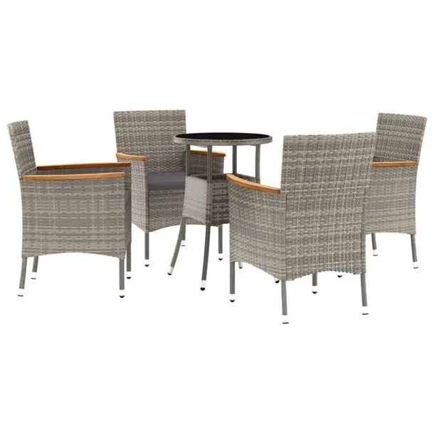 Zestaw Mebli Bistro do Ogrodu: Stół 60x75 cm, Krzesła 61x60x88 cm, Szary