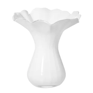 Biały wazon z falbaną 28 cm - Wazony i flakony Biały wazon z falbaną 28 cm - Wazony i flakony - miniaturka - grafika 1
