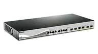 Switche - D-Link DXS-1210-12TC/E łącza sieciowe Zarządzany L2 10G Ethernet (100/1000/10000) 1U Czarny, Srebrny DXS-1210-12TC/E - miniaturka - grafika 1