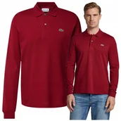 Koszulki męskie - bordowa koszulka meska regular elegancki longsleeve lacoste PREMIUM bordowa koszulka meska regular elegancki longsleeve lacoste PREMIUM r.M - miniaturka - grafika 1