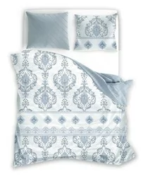 Faro Pościel satynowa 220x200 Pure Sateen 013 biała niebieska ornamenty - Pościel - miniaturka - grafika 1