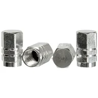 Akcesoria motoryzacyjne - Nakrętki metalowe na wentyle, srebrne 4 szt. - miniaturka - grafika 1