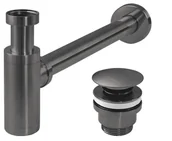 Syfony - Rea Syfon umywalkowy Rea z korkiem klik-klak Rea Tytan - miniaturka - grafika 1