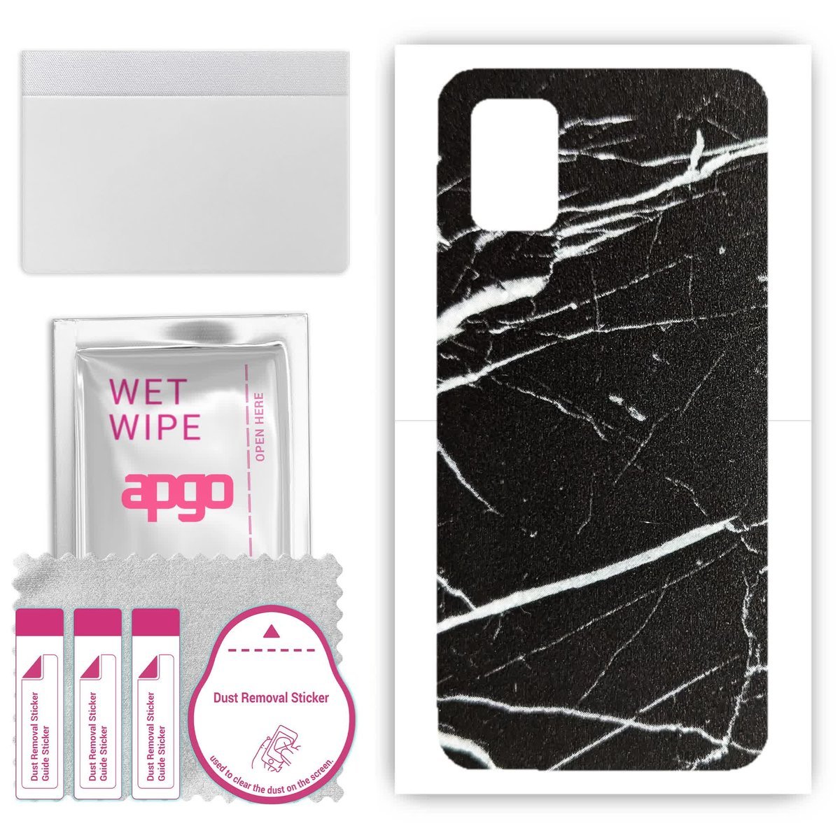 Folia naklejka skórka strukturalna na TYŁ do Samsung Galaxy A51 5G - Marmur Ciemny - apgo SKINS