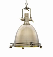 Lampy sufitowe - Lumina Deco Lampa Wisząca Loft Mosiężna Alcantare - miniaturka - grafika 1