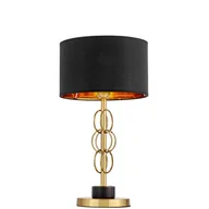 Lampy stojące - Lumina Deco AZZARIA glamour elegancka lampa nocna złota z czarno-złotym abażurem E27 - miniaturka - grafika 1