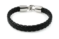 Bransolety męskie - Skórzana Bransoleta Męska Pleciona - miniaturka - grafika 1