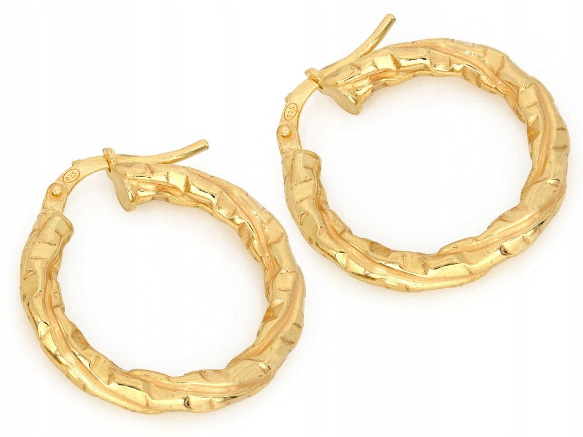 Damskie kolczyki ze srebra 925 koła błyszczące modne 23mm 3.10g eleganckie