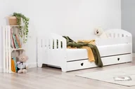 Łóżka dla dzieci i młodzieży - Lelu Design Łóżko 160x80cm Sweet Armadillo z szuflada serduszka kolor biały - miniaturka - grafika 1