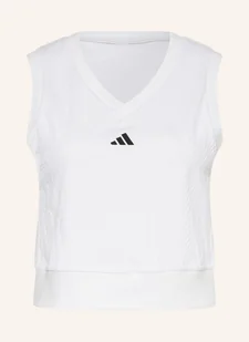 Adidas Krótki Top Pro weiss - Koszulki i topy damskie - miniaturka - grafika 1