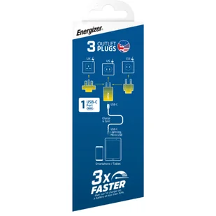 Energizer Ultimate - Ładowarka sieciowa Multiplug EU / UK / US GaN USB-C 20W PD (Walnut burl) - Ładowarki do telefonów - miniaturka - grafika 6