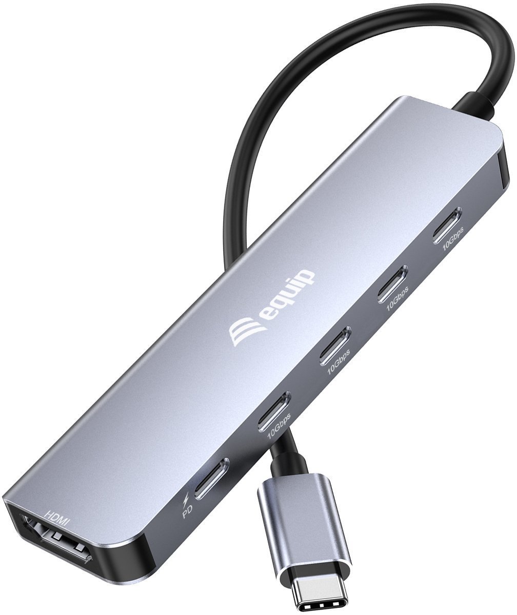 Stacja/replikator Equip stacja dokująca przewodowa USB 3.2 Gen 2 3.1 Gen 2 Type-C Szary 133499