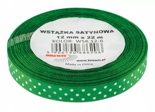 Brewis Wstążka dekoracyjna kropki 12mmx22m ciemnozielona - Pasmanteria - miniaturka - grafika 1