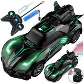 Zabawki zdalnie sterowane - Samochód Zdalnie Sterowany Rc Auto Para Dym Świeci Czarny U978B - miniaturka - grafika 1