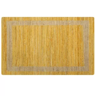vidaXL Ręcznie wykonany dywan, juta, żółty, 80x160 cm 133731 - Dywaniki łazienkowe - miniaturka - grafika 1