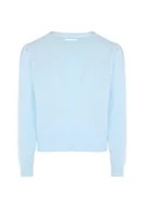 Swetry damskie - Blonda Damski sweter z dzianiny w stylu vintage, z okrągłym dekoltem, jasnoniebieski, rozmiar XS/S, jasnoniebieski, XS - miniaturka - grafika 1