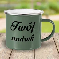 Kubki - Szarozielony kubek metalowy, emaliowany z Twoim nadrukiem - miniaturka - grafika 1